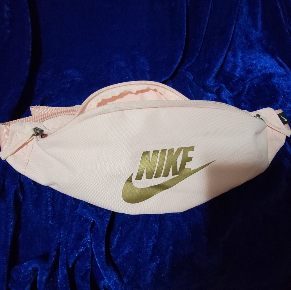 Nike gold logo, lite pink fanny pack